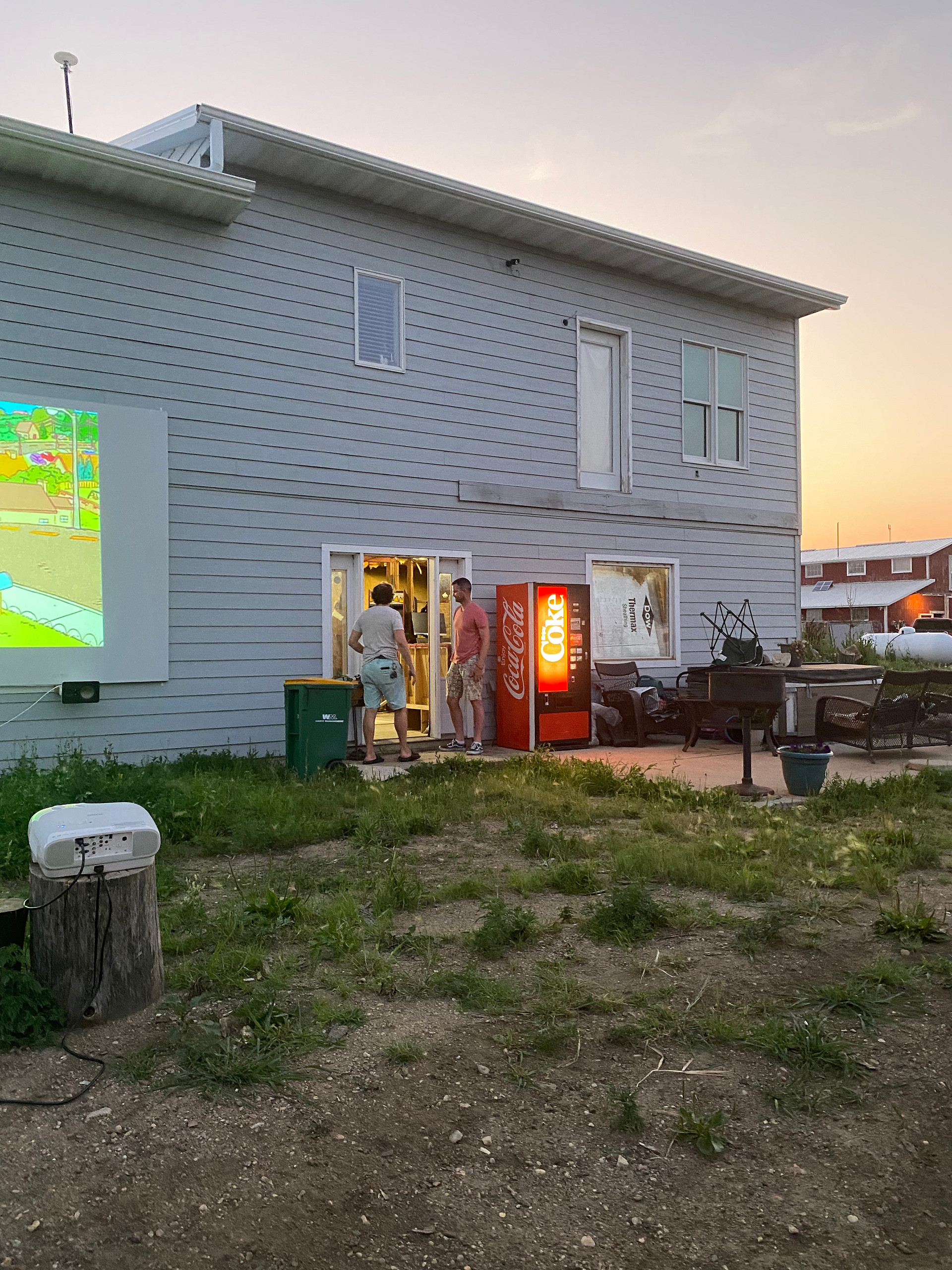 Arriving at the movie night