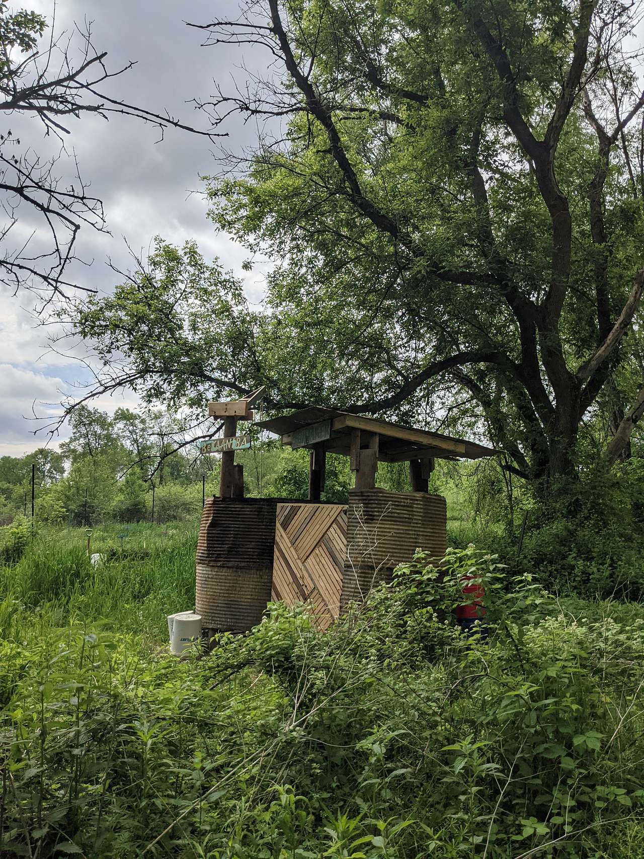 dry toilet and solar shower