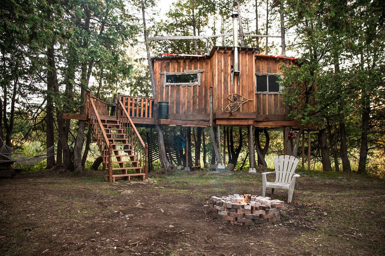 Relax by the firepit after a day full of activities. More chairs are available onsite. 