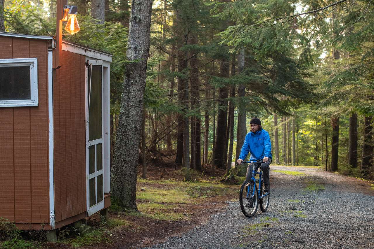 Biking around the campground loop.
