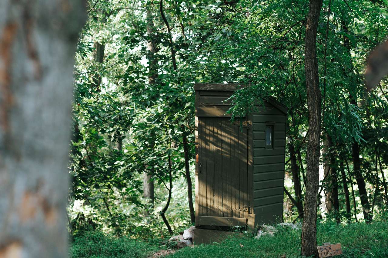 An outhouse is also provided! 