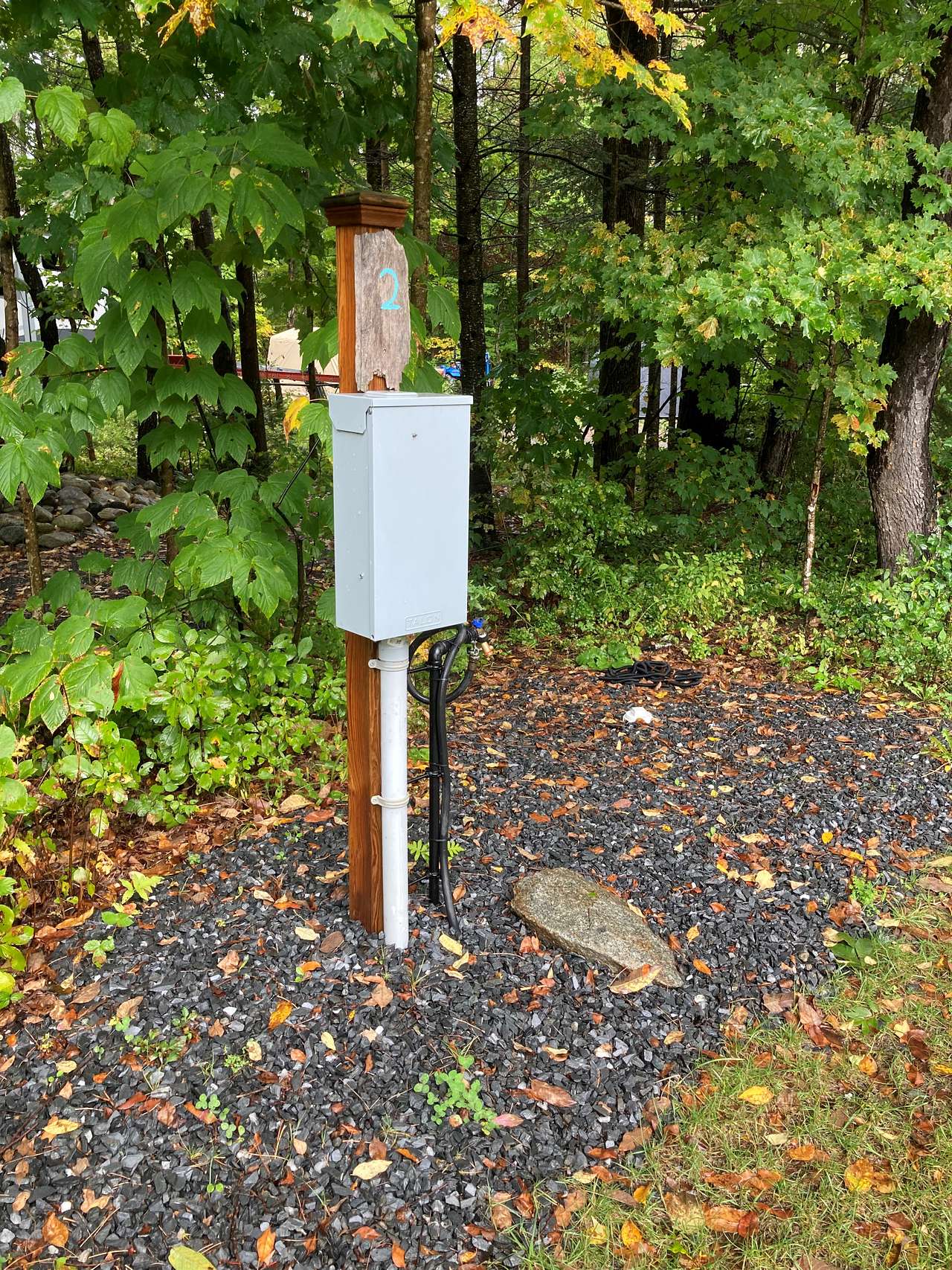 Water, electric, sewer connections at Site 2.