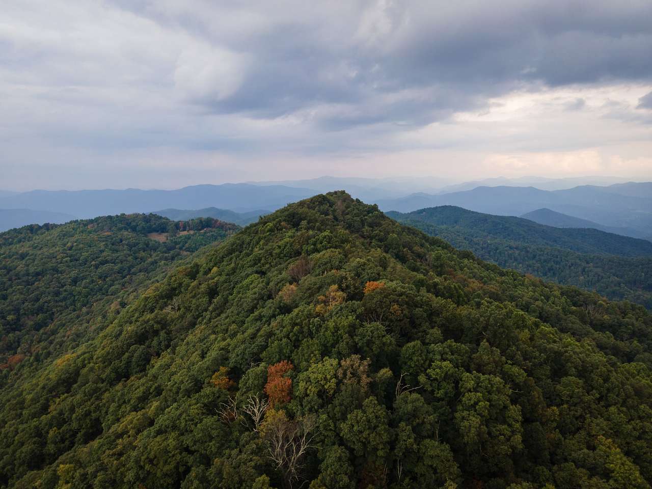  Aerial view of the top of Spring Creek Mountain, taken above Troublesome Gap.