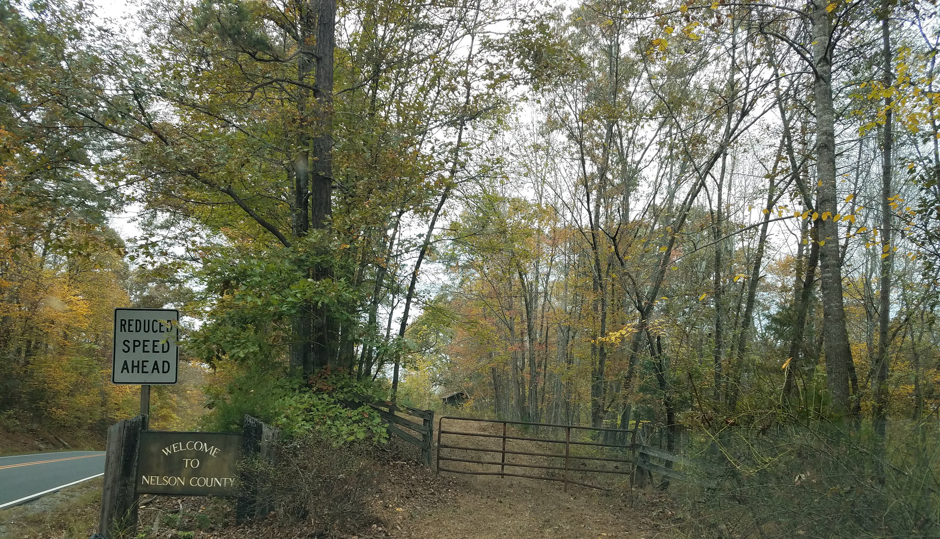 Gate removed, signs changed, but I keep this as a reminder of the day we decided to retire back here. "REDUCED SPEED AHEAD" was the sign we needed!