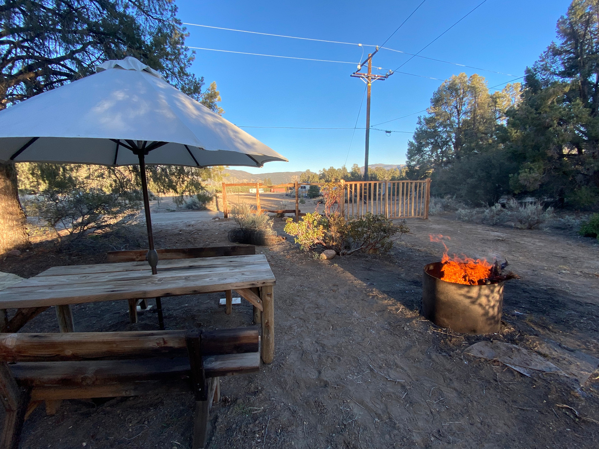 Meals by the fire. 