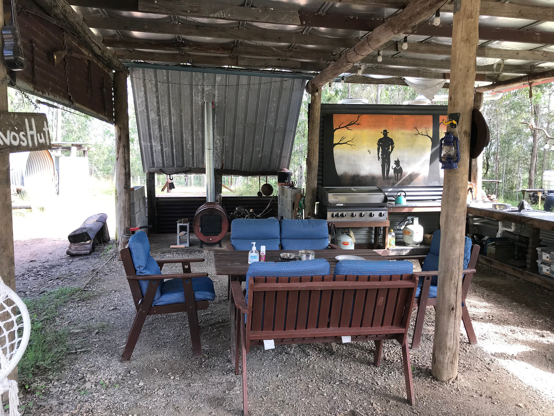 camp kitchen with plenty of room to cook and sit undercover.