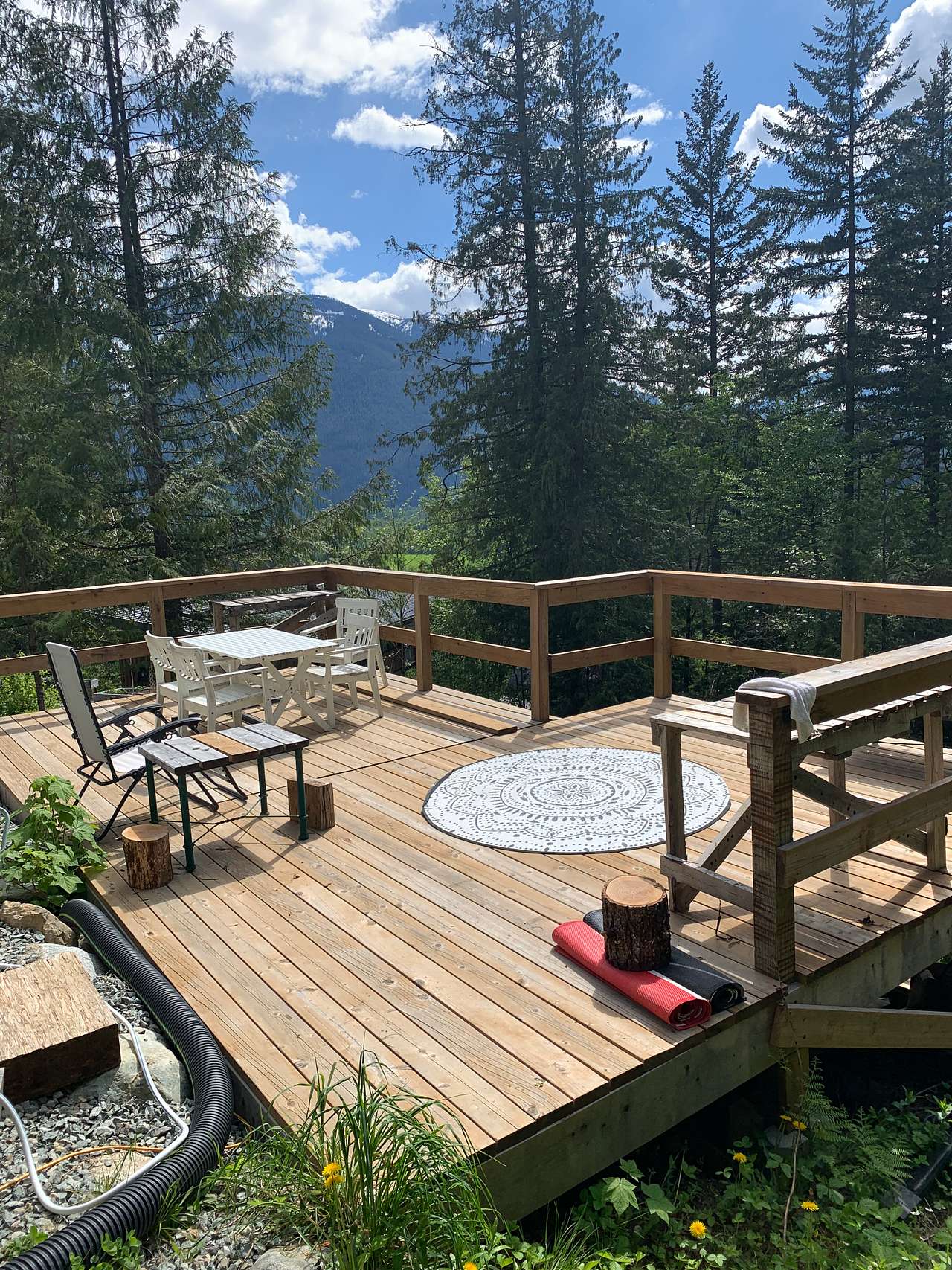Large private deck for your tent