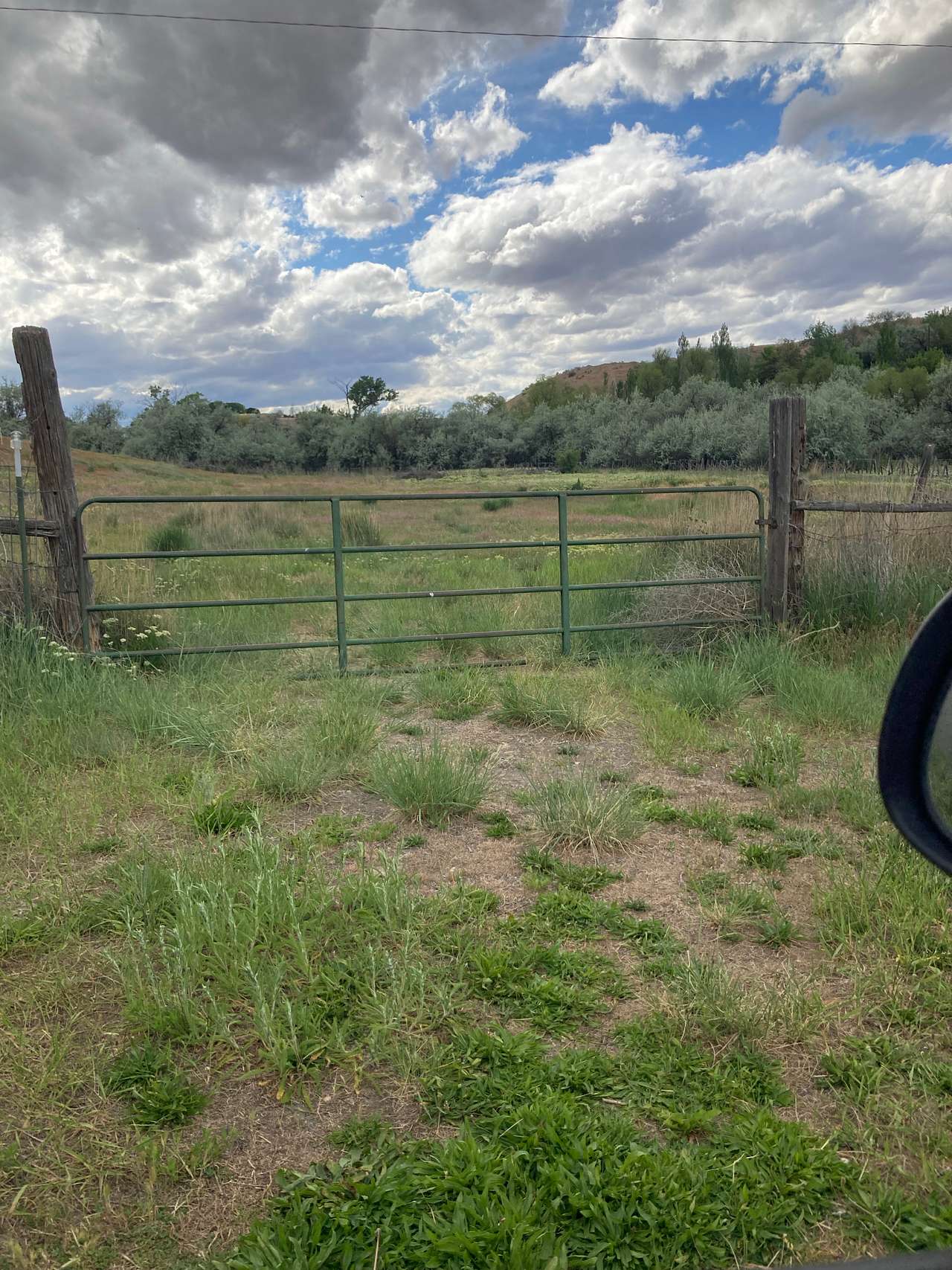 Lower field leads to camping access by the creek.
