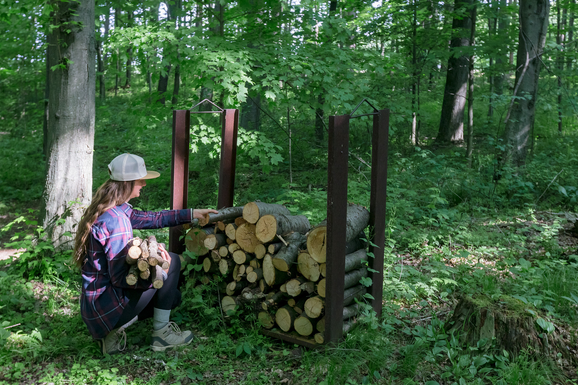 Firewood is available for campers to use. The host keeps these stations replenished. 