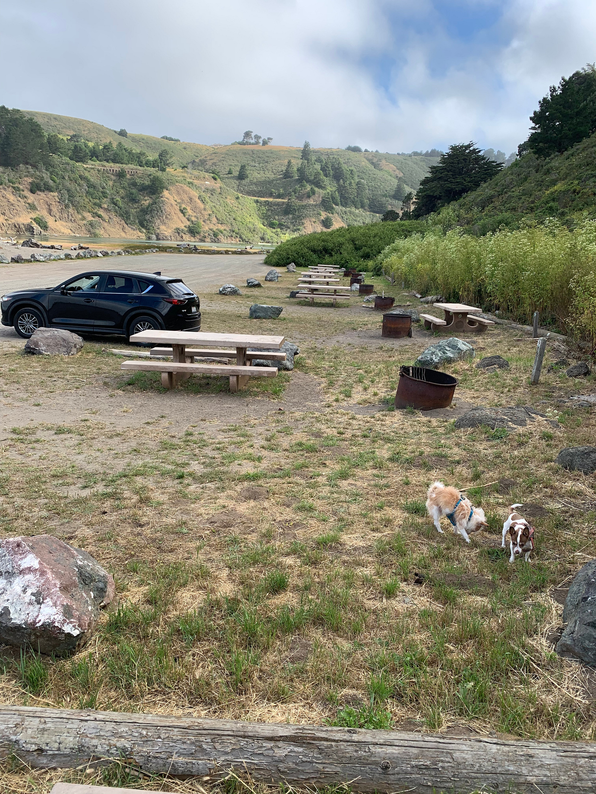 Arrived on a Wednesday morning 8:30 am just before 4th of July weekend, I had my pick of sites. Some sites are much wider than others so chose wisely. Site # 10  is slightly elevated and has a view of the ocean waves