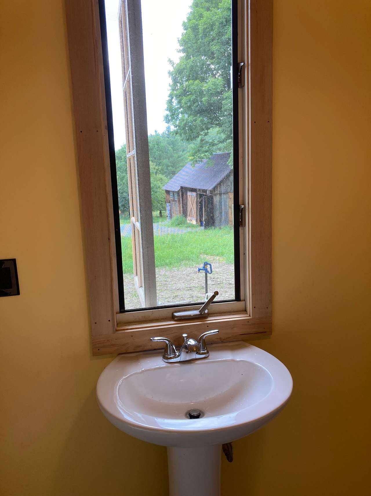 Natural light and a beautiful view while you freshen up. 