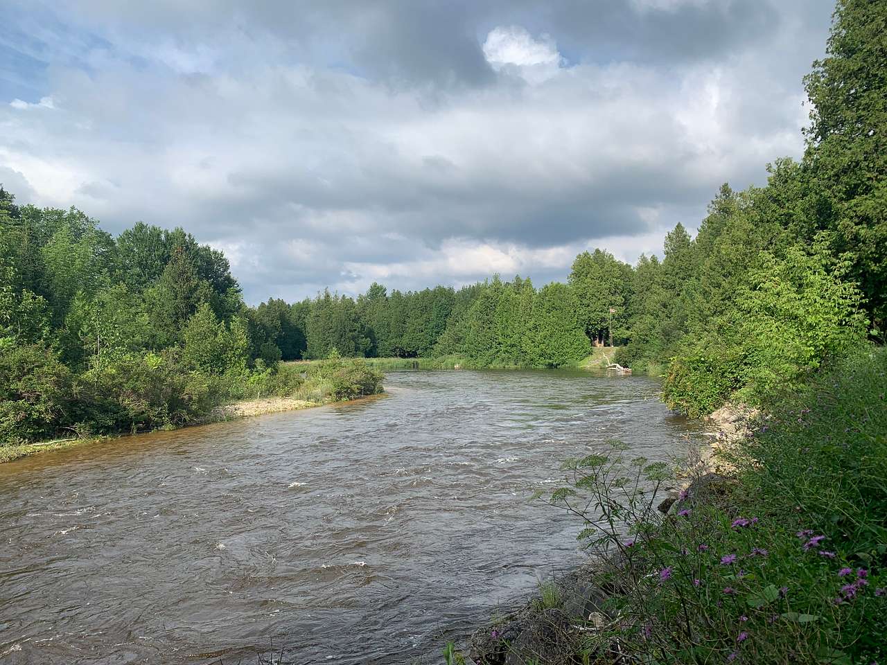 Camp along the banks of the Saugeen River