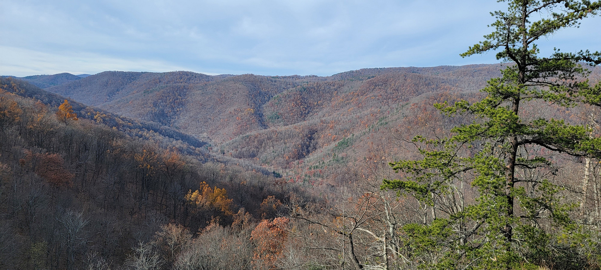 View of Meili Mountain from the top of Crabtree Falls