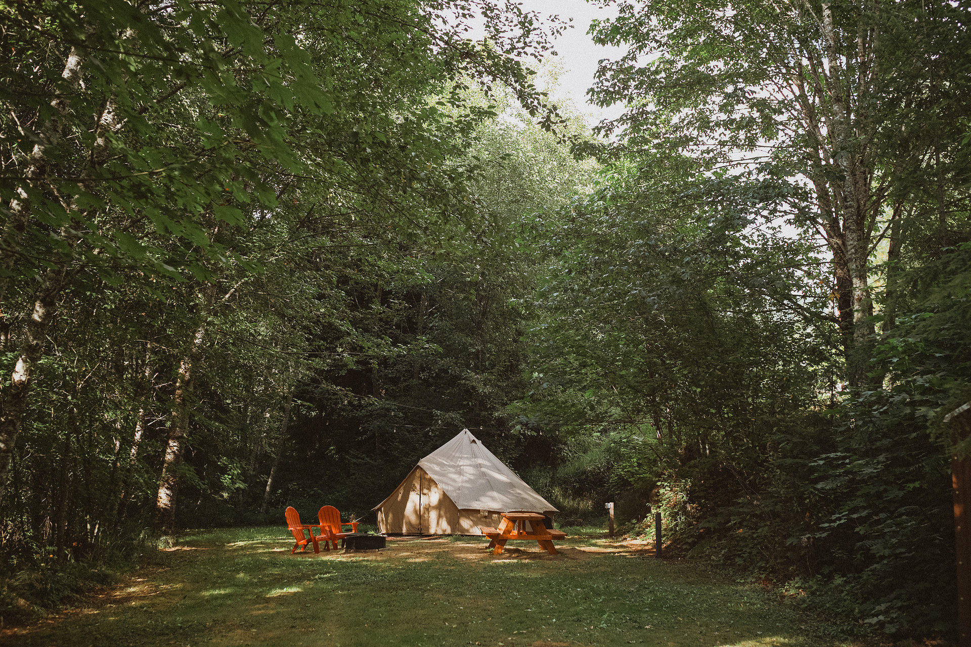 An overview of the Hipcamp glamp site.