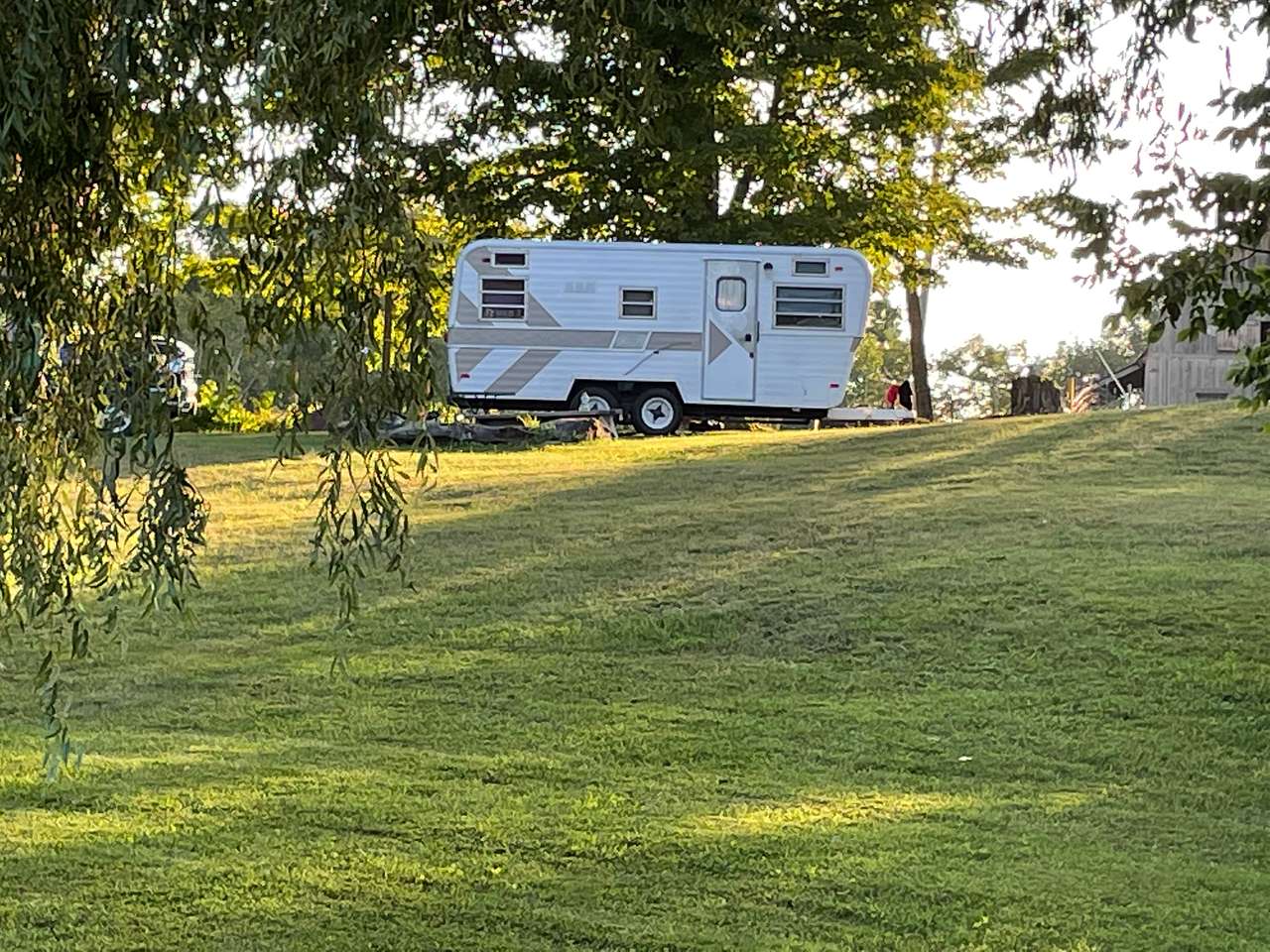 Our campsite area complete with electric, potable water, porta potty, gray water disposal and fire wood!