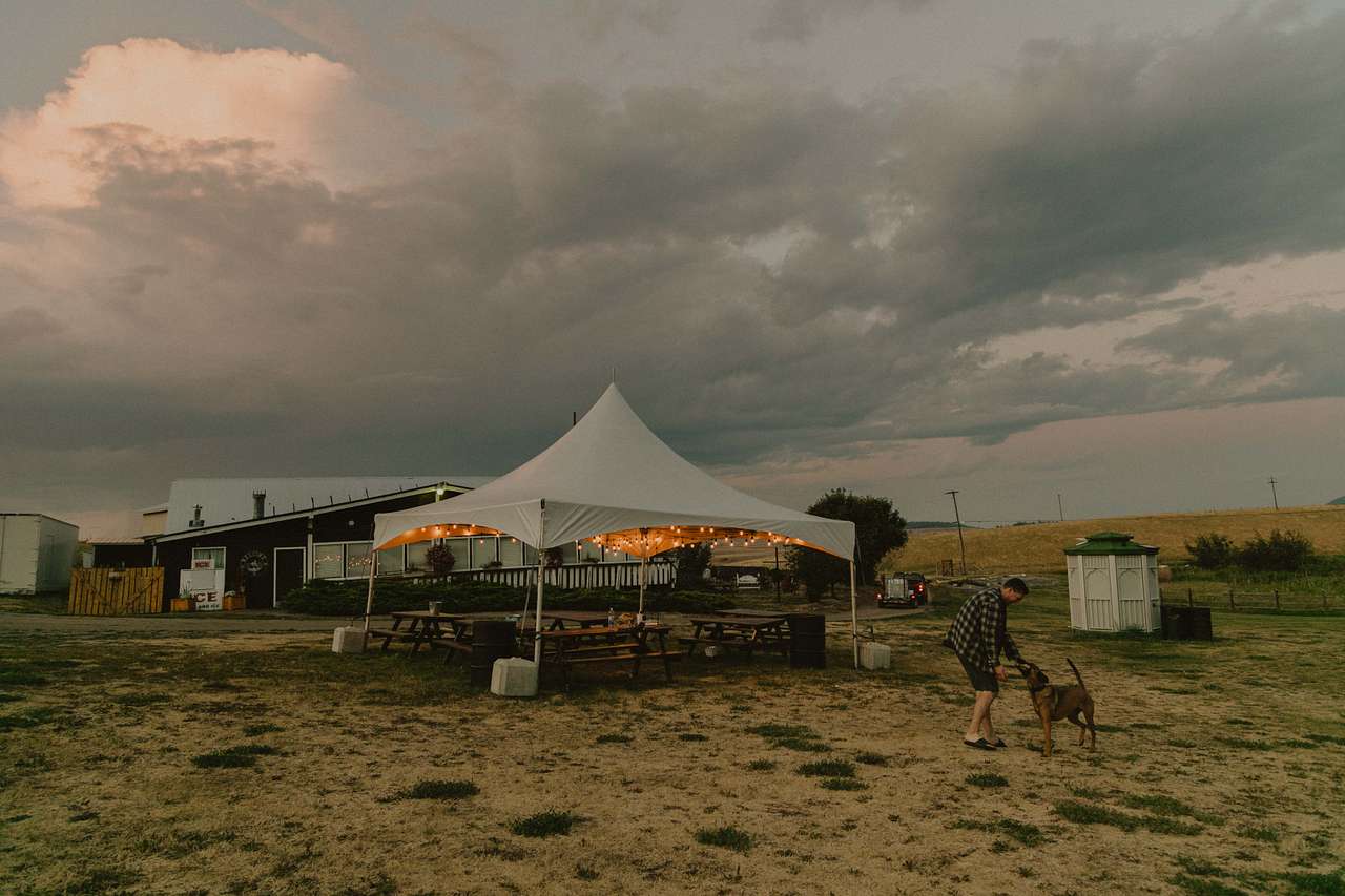 The adorable tent with lights for us to have our dinner.
