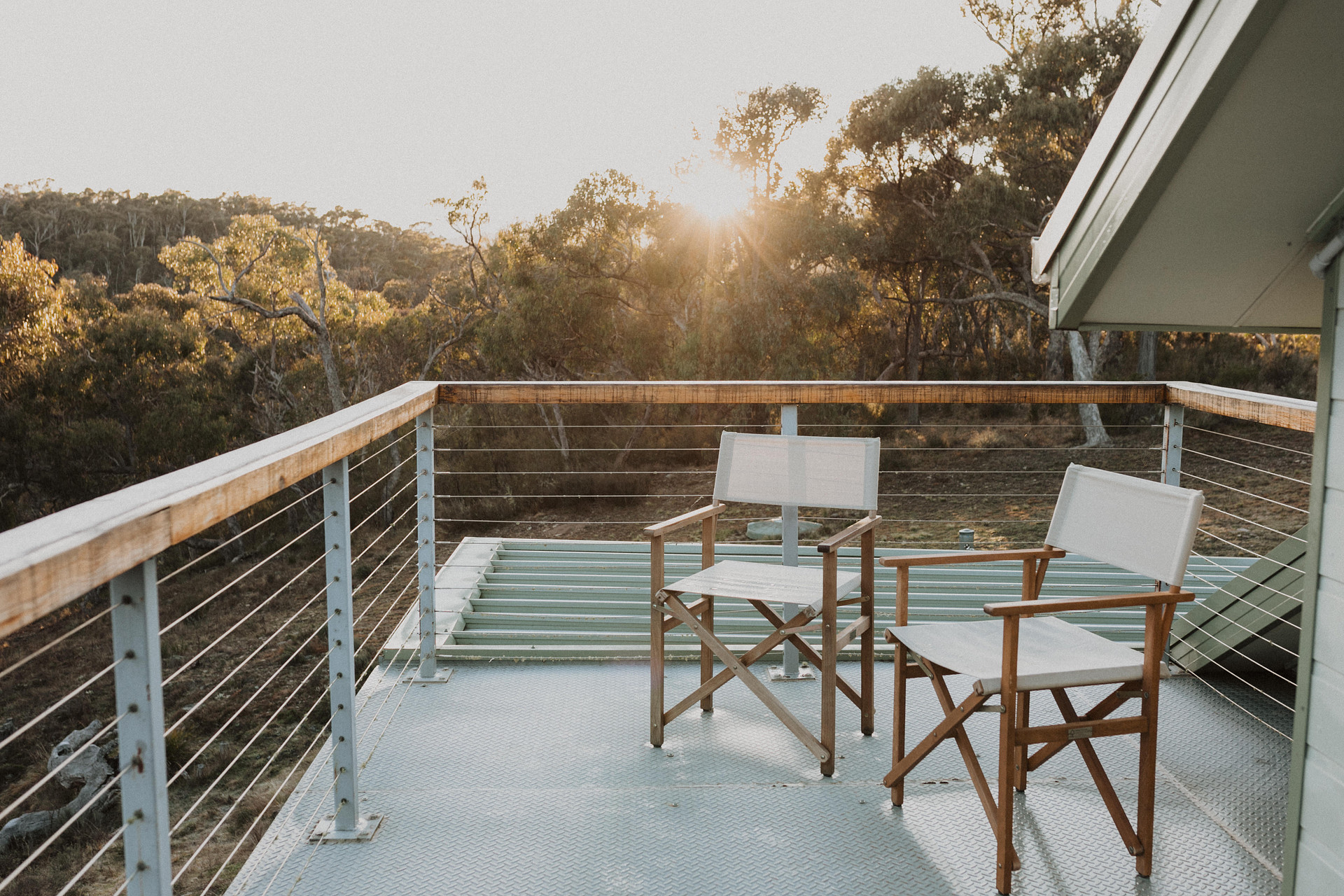 Beautiful sunrise at the balcony