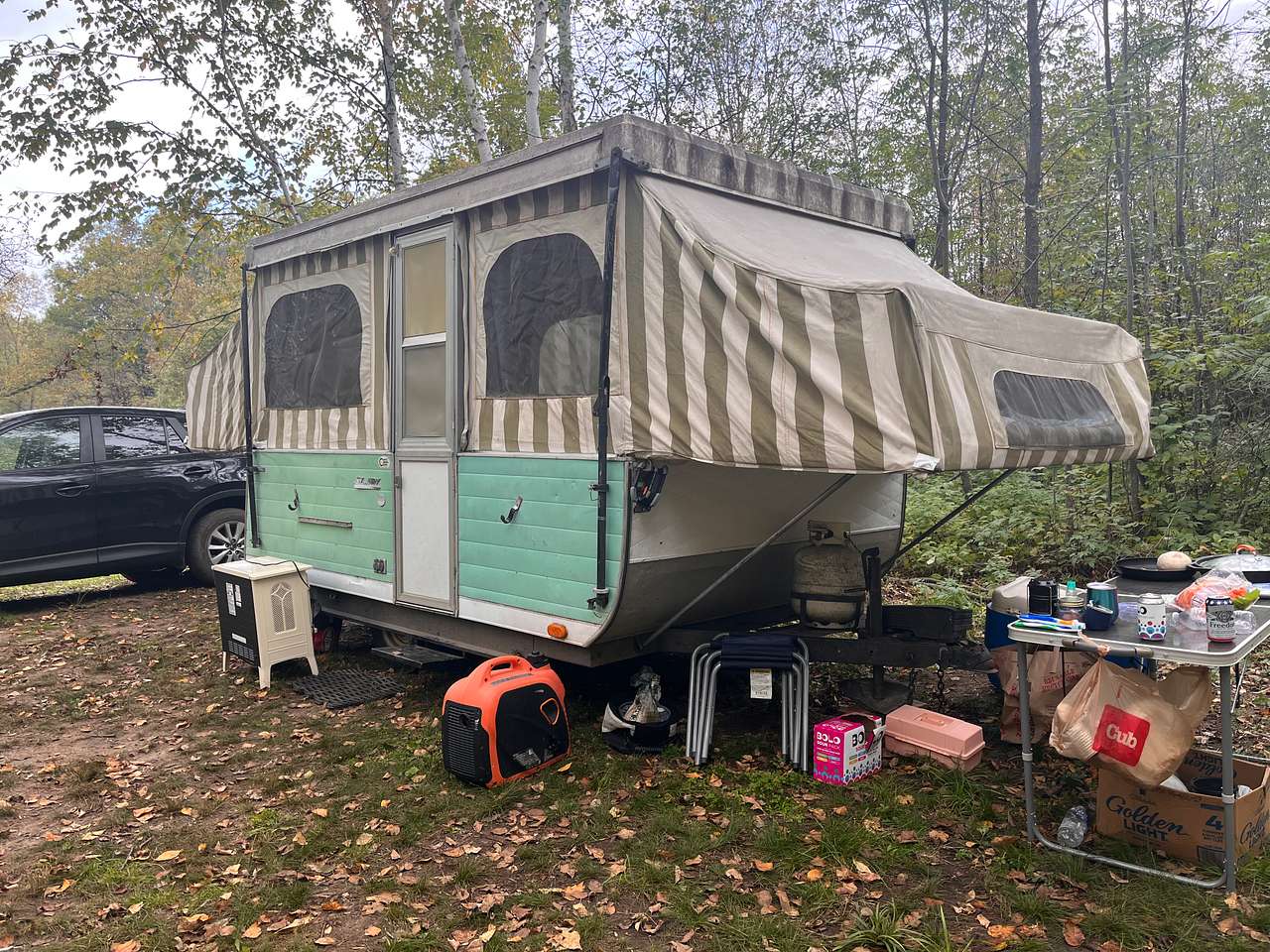 Pop up camper at site #1