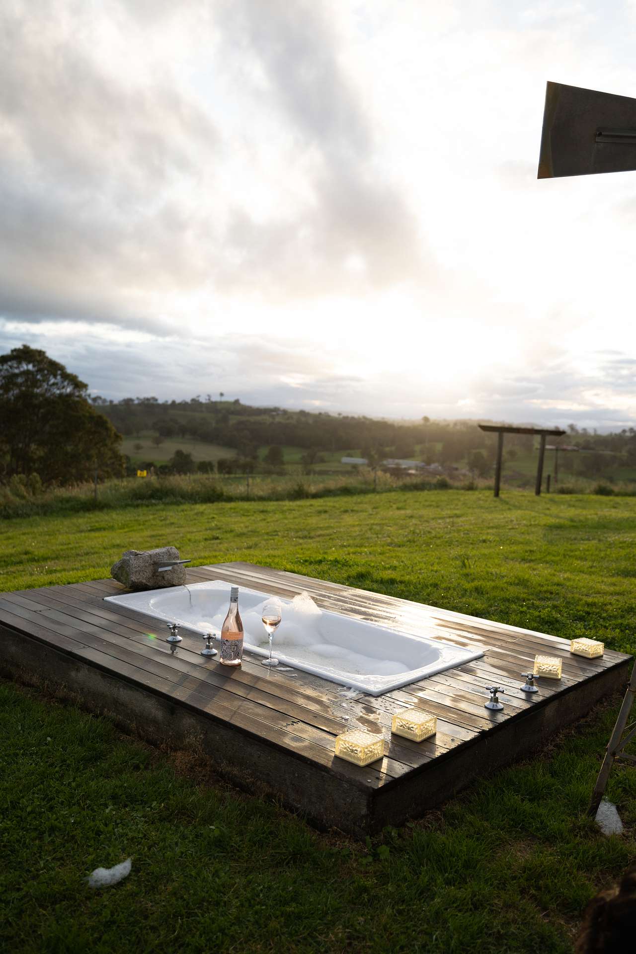 Incredible outdoor bath, especially at sunset!