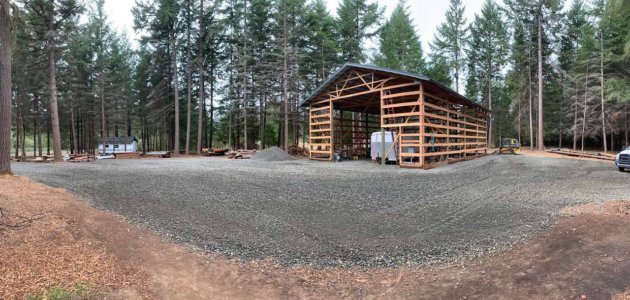 Progress shot of the new art workshop, we cut and milled all of the wood ourselves here on site. Very exciting and lots of hard work!