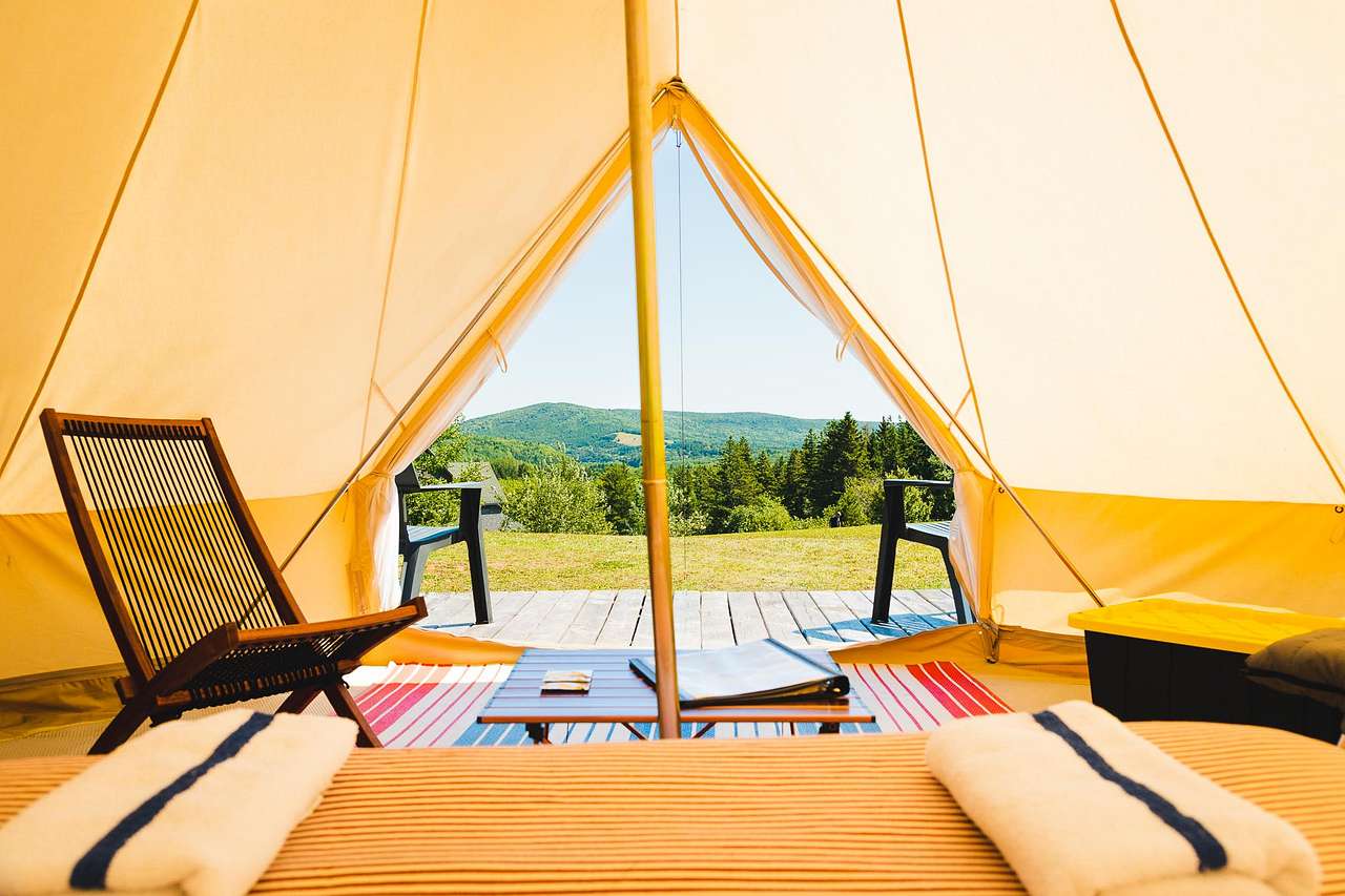 The view from the queen bed in each of our tents.