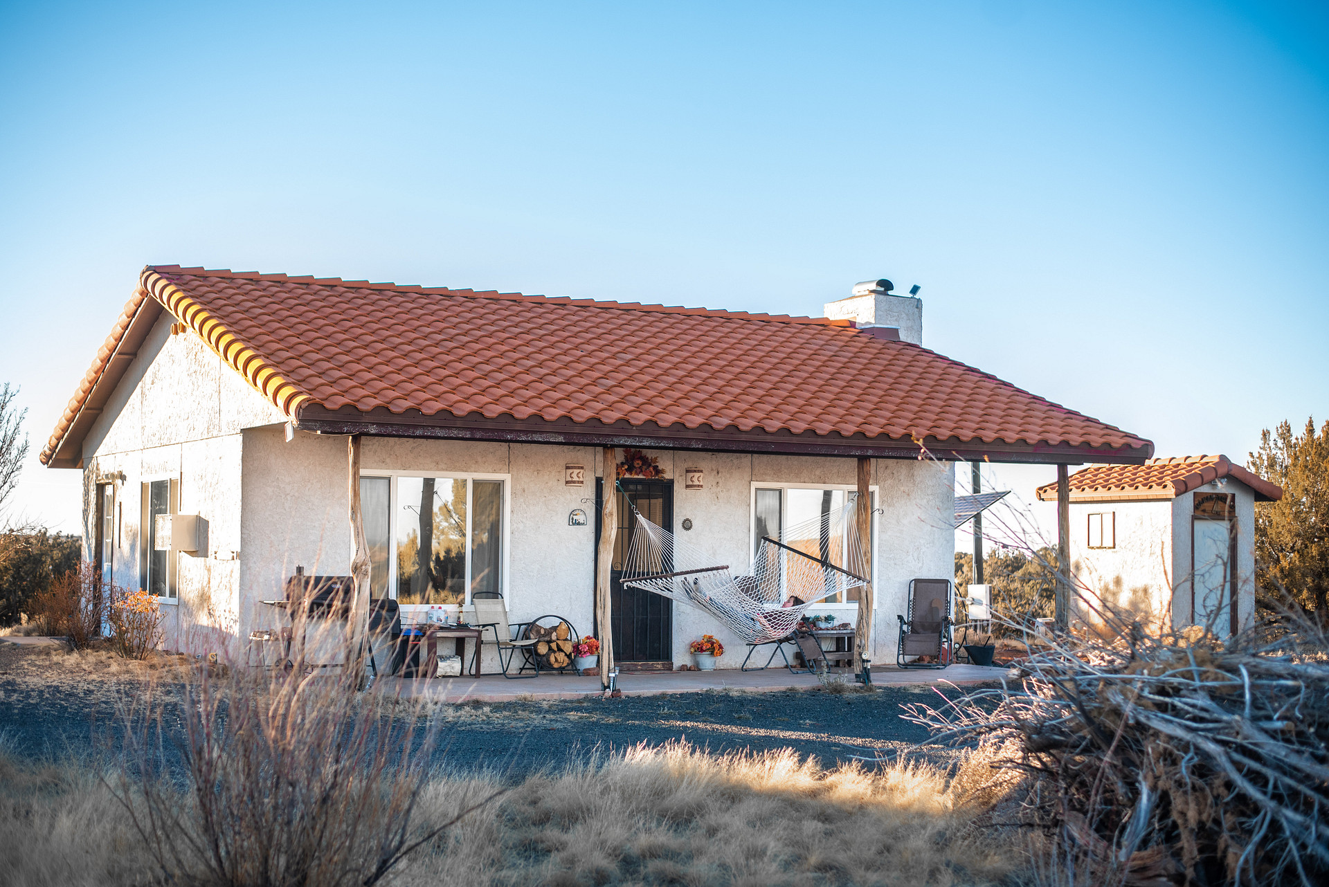 The front of the beautiful guest home