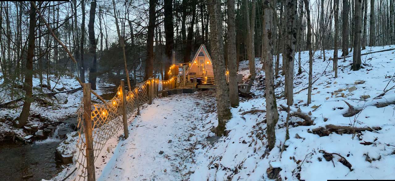 Glamping Tent Overlooking Waterfall