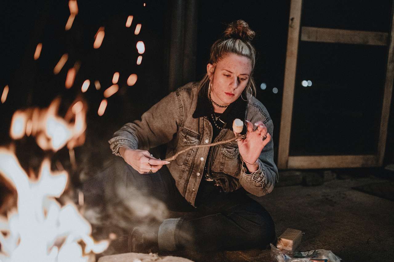 S'mores Making By The Fire