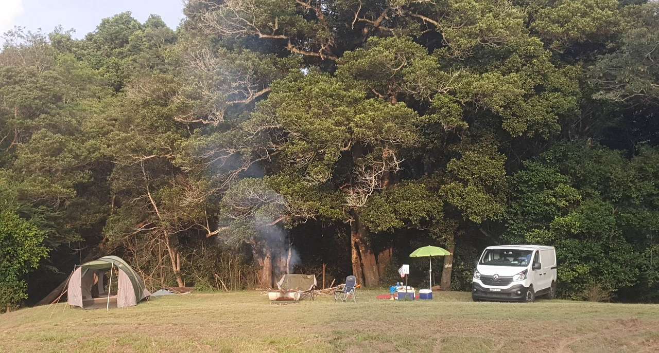 Our site. The creek is just a few meters behind our tent.