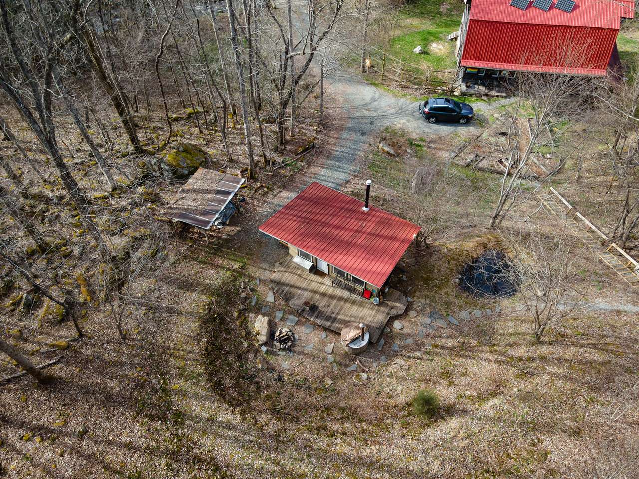 Aerial view of the tiny home.