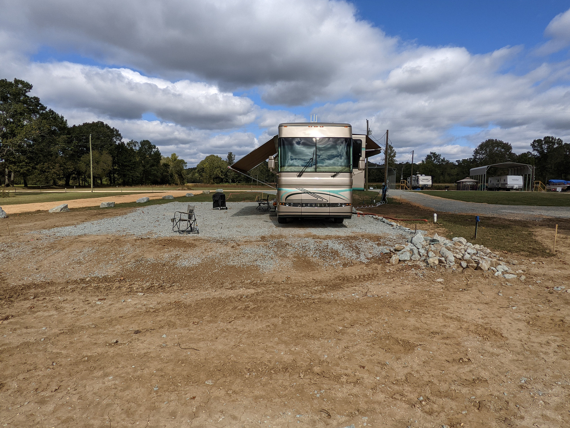 Pad leveled and ready for pole barn, Site#1