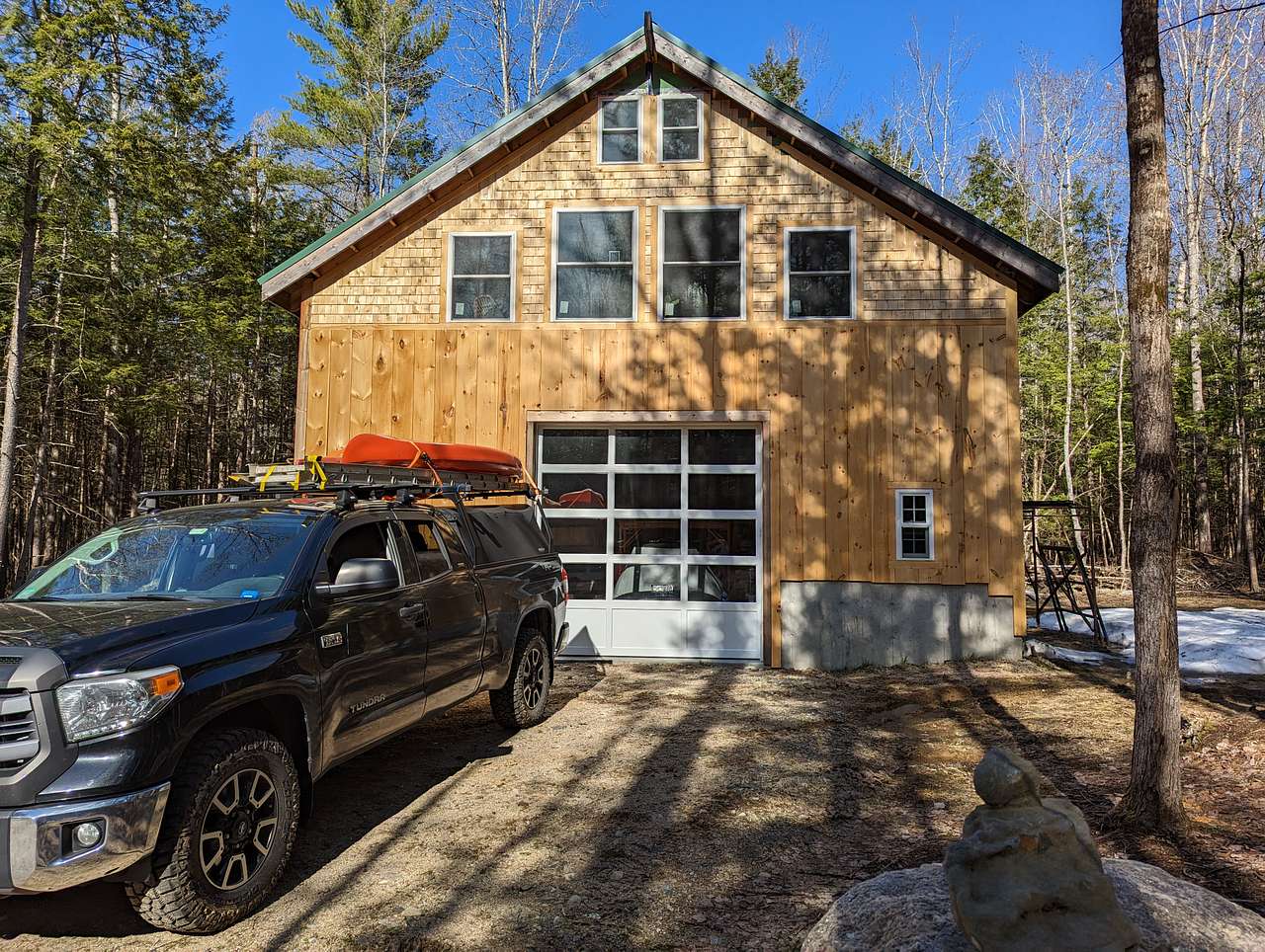 Parking in front of barn.