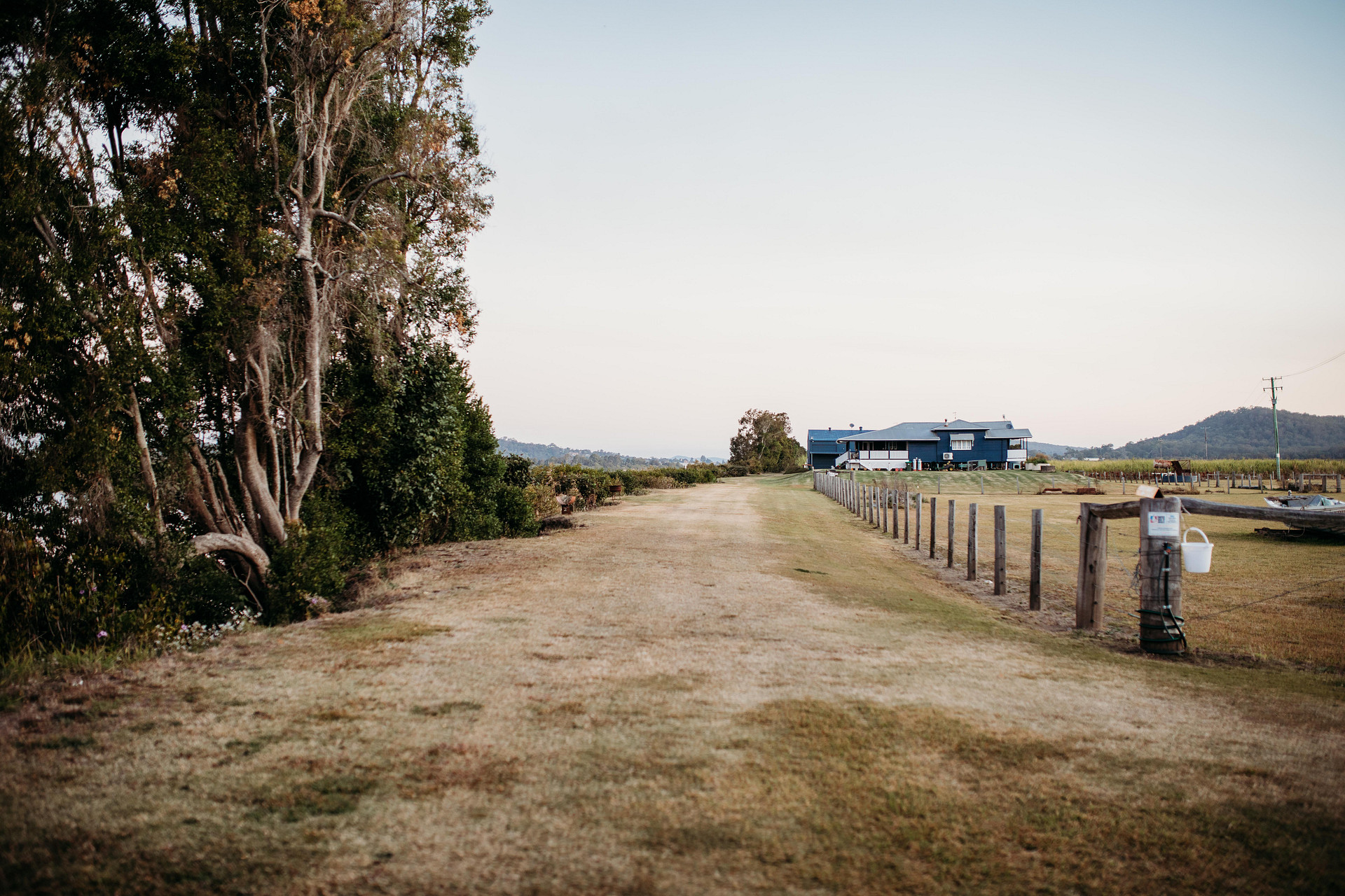View looking from my campsite to Stephens house. Vans are welcome to park in laneway for overnight accommodation 