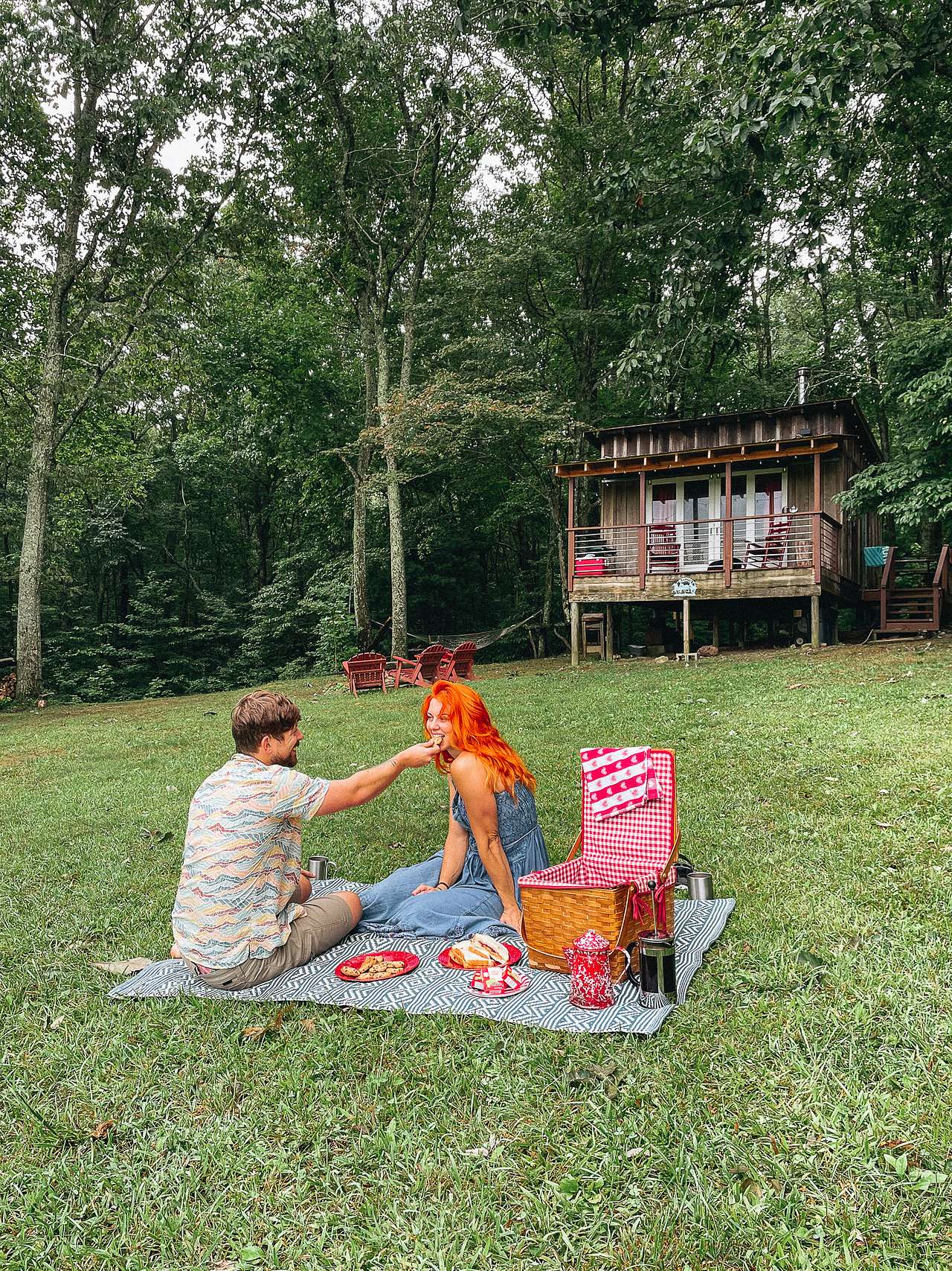 A picnic with the basket they provided!