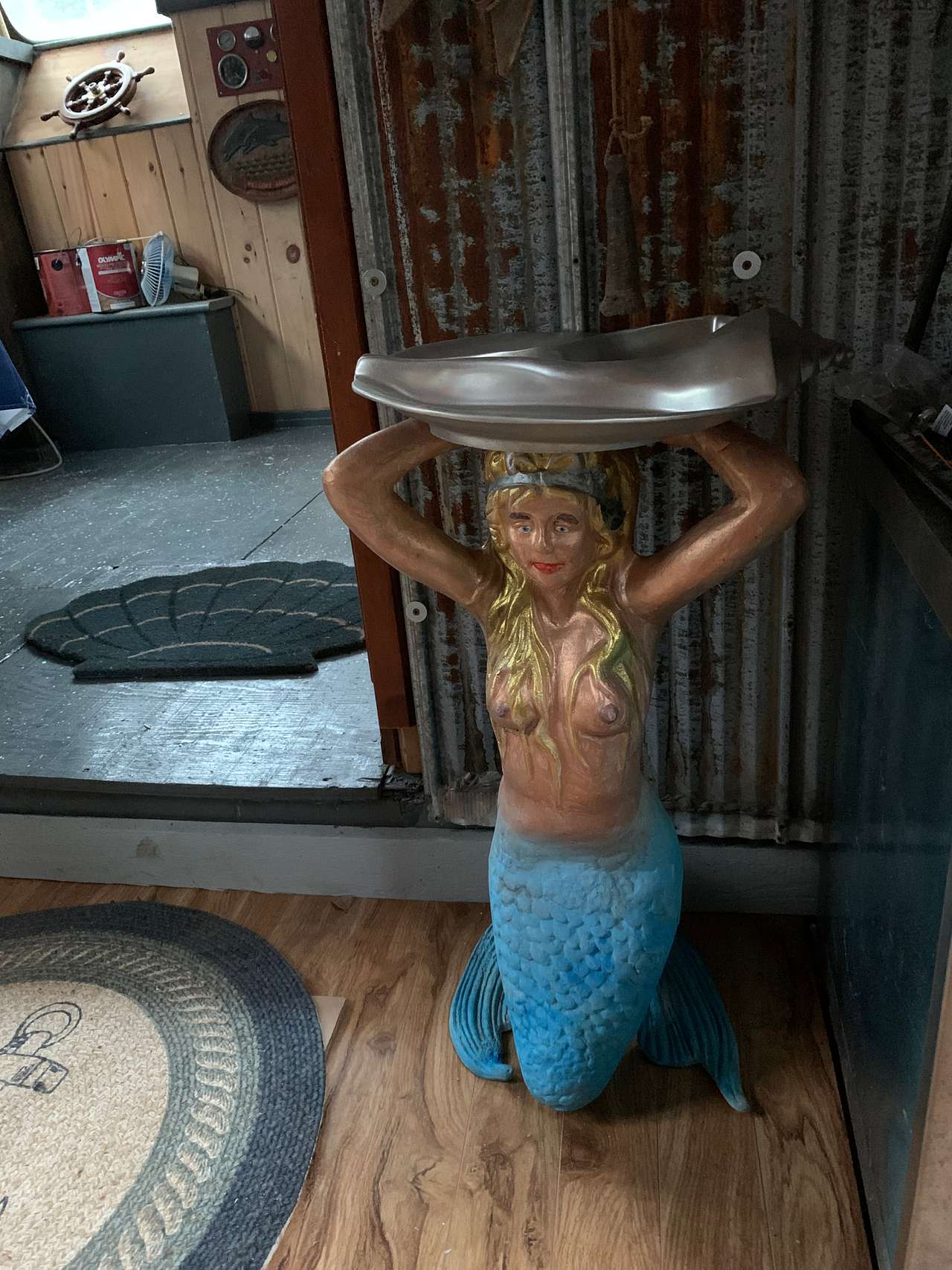 Mermaid with her shell tray.