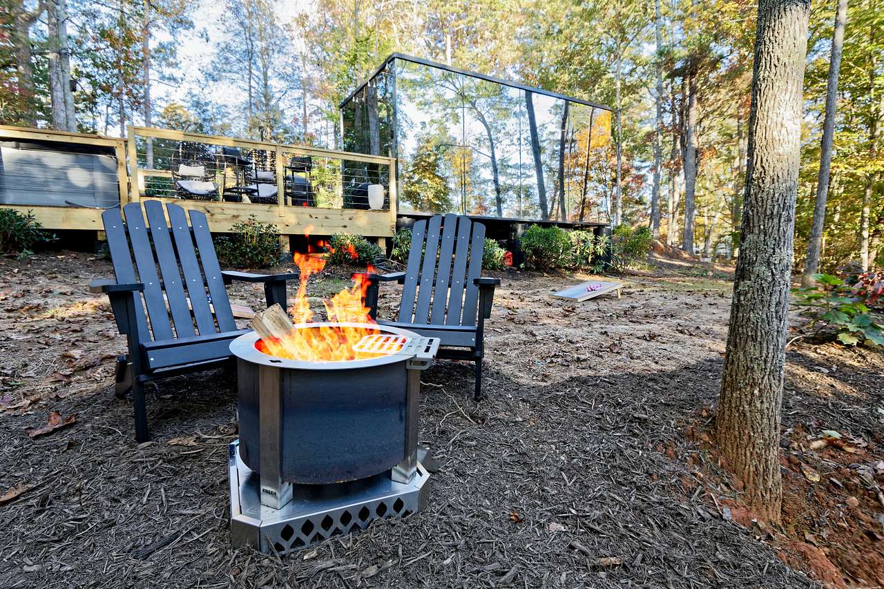 Smokeless firepit awaits your arrival