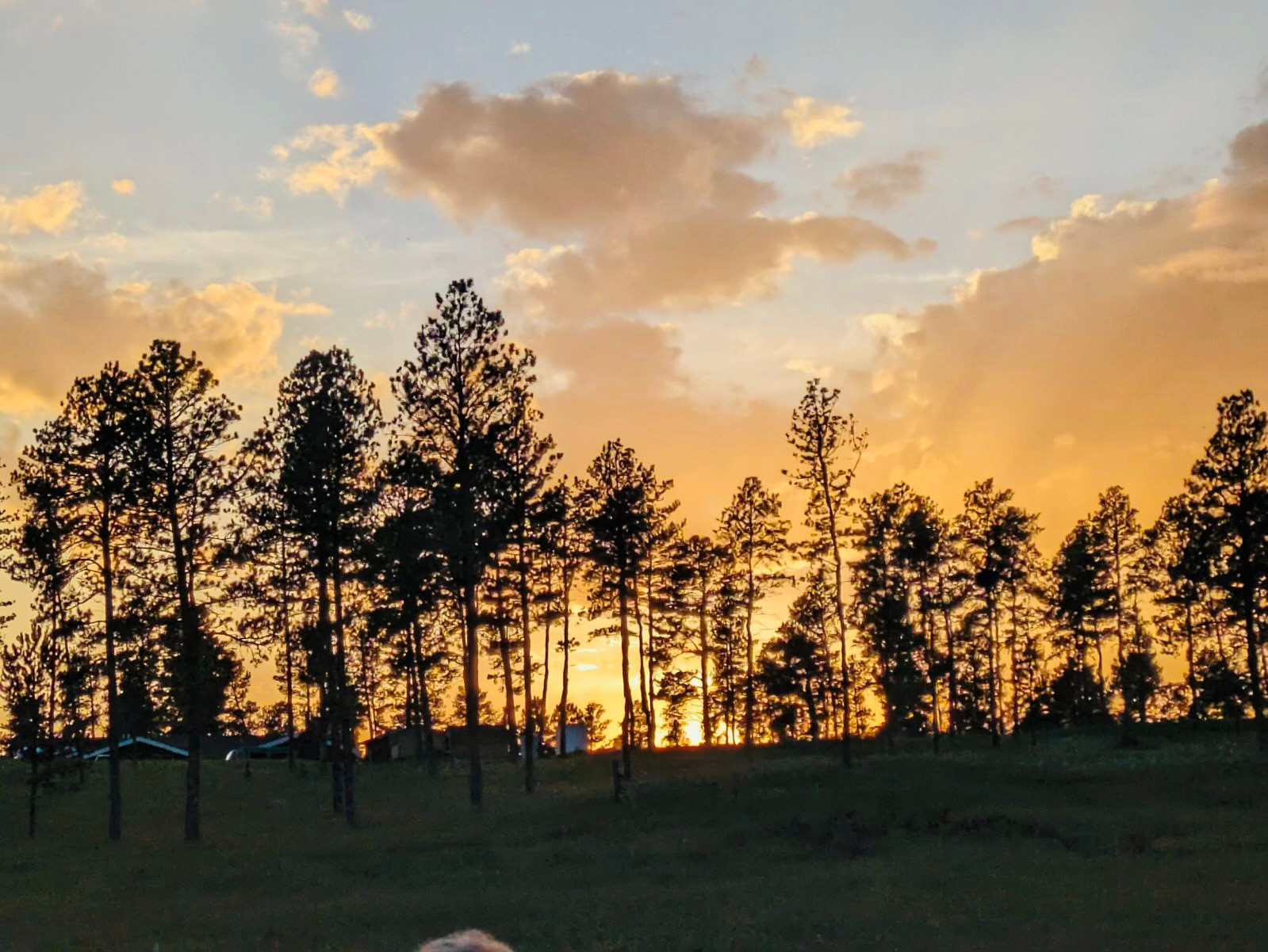 SUNSET FROM THE RV SITE AND FIRE PIT