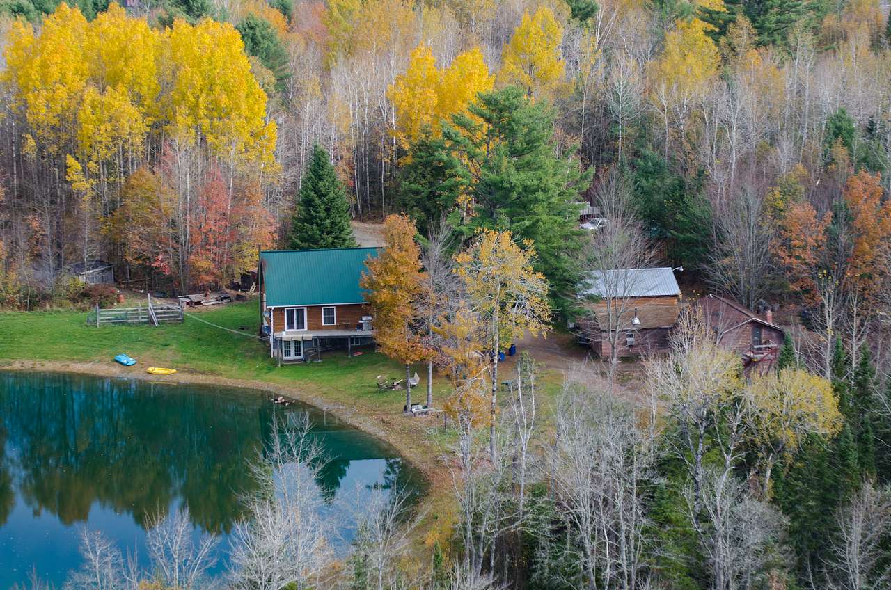 View of our property. Our home is to left and camp is to right.