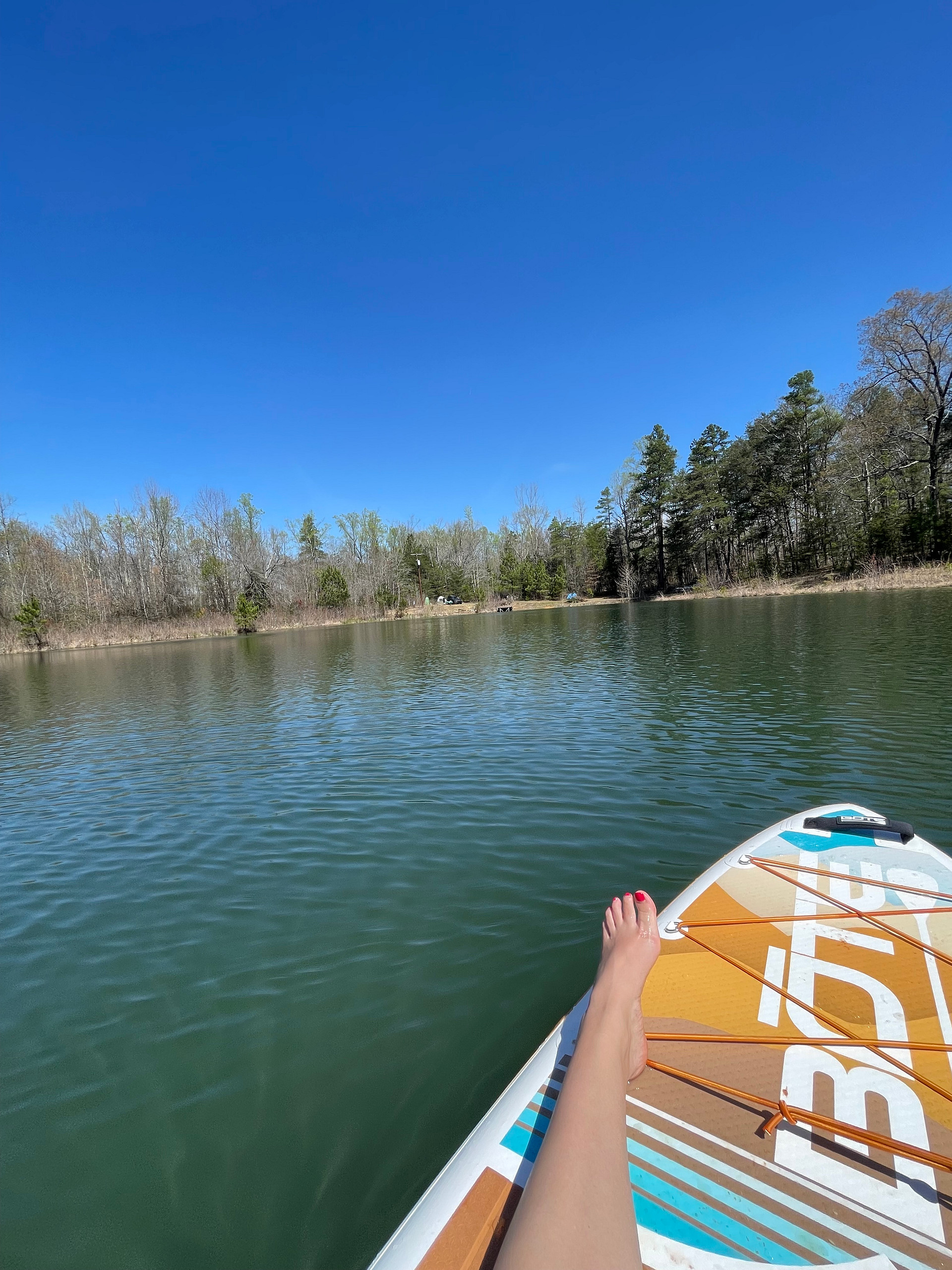 Clean, calm water perfect for paddle boarding
