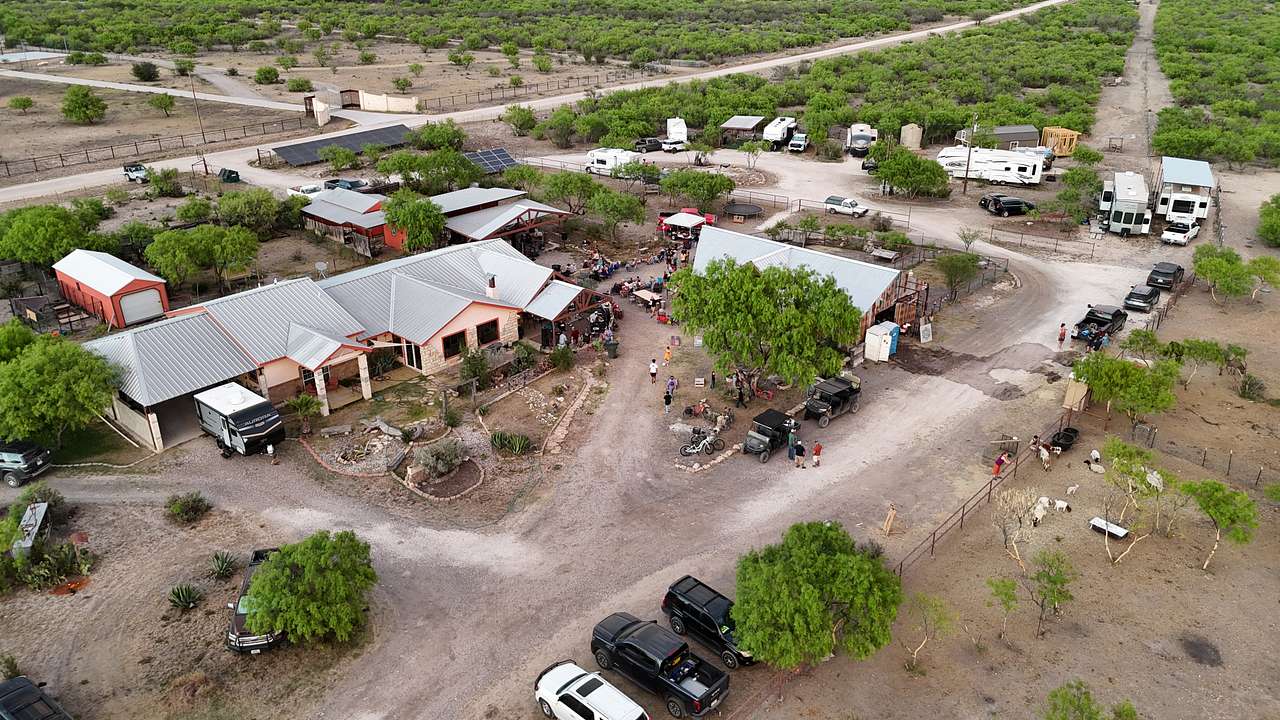 Rustic camp on the Mexican border