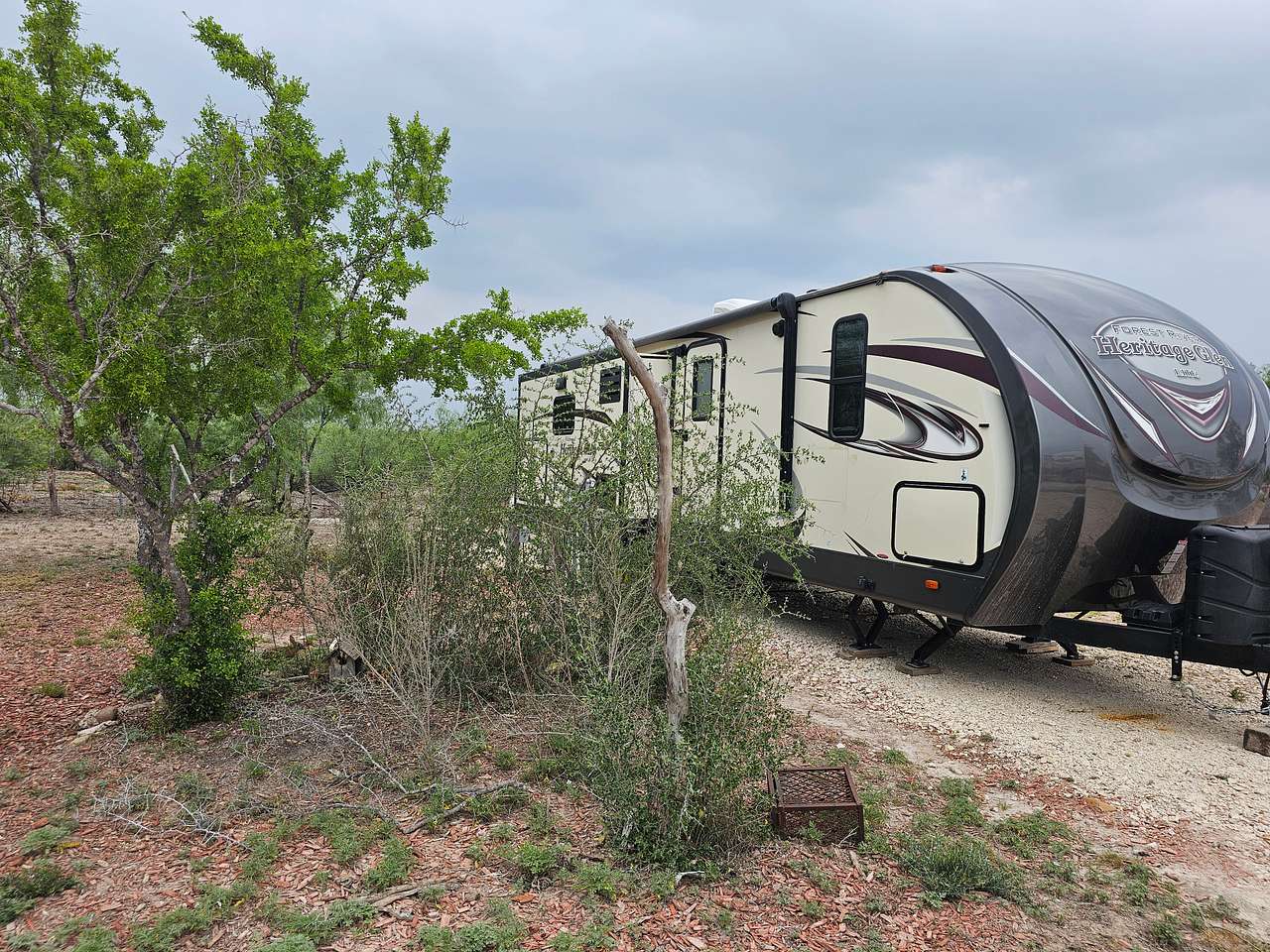 Rustic camp on the Mexican border