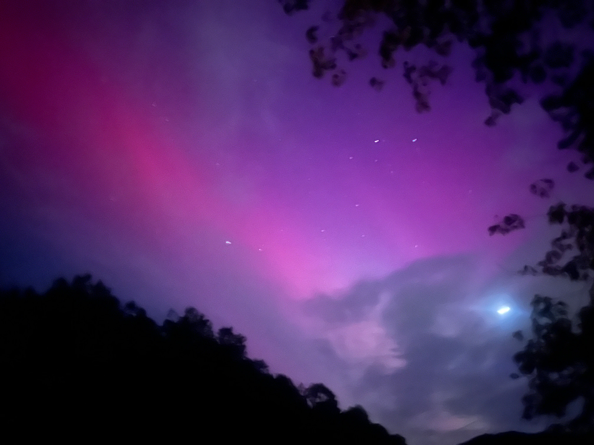 This was captured by campers when northern lights were visible in Arkansas! Incredible!!!