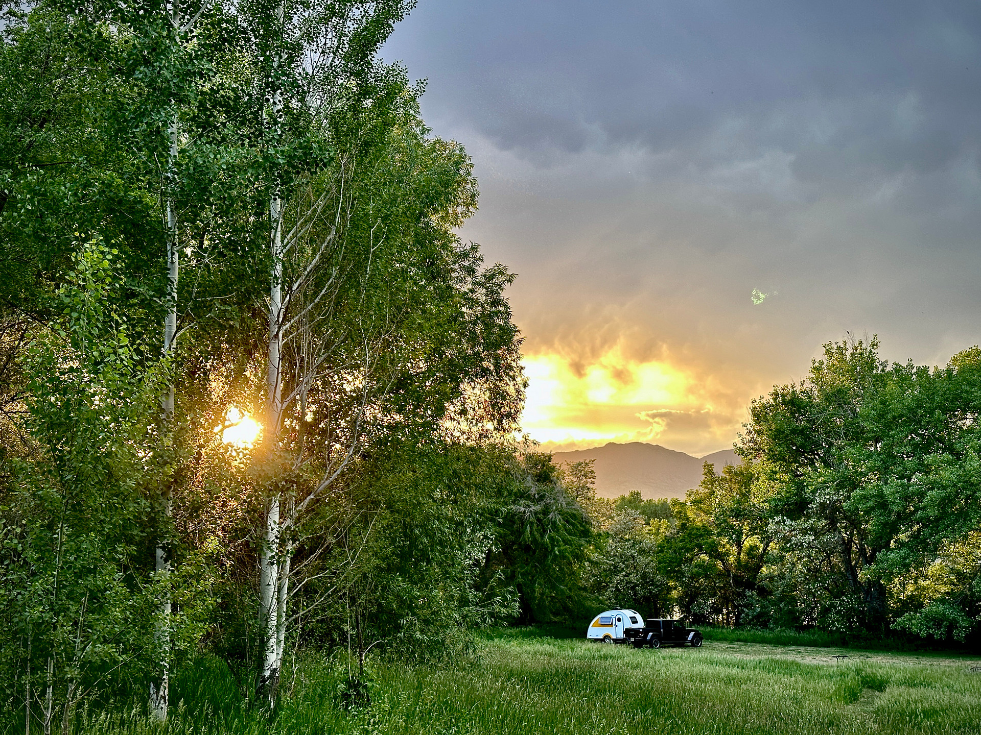 Longs Peak Visible at Sunset