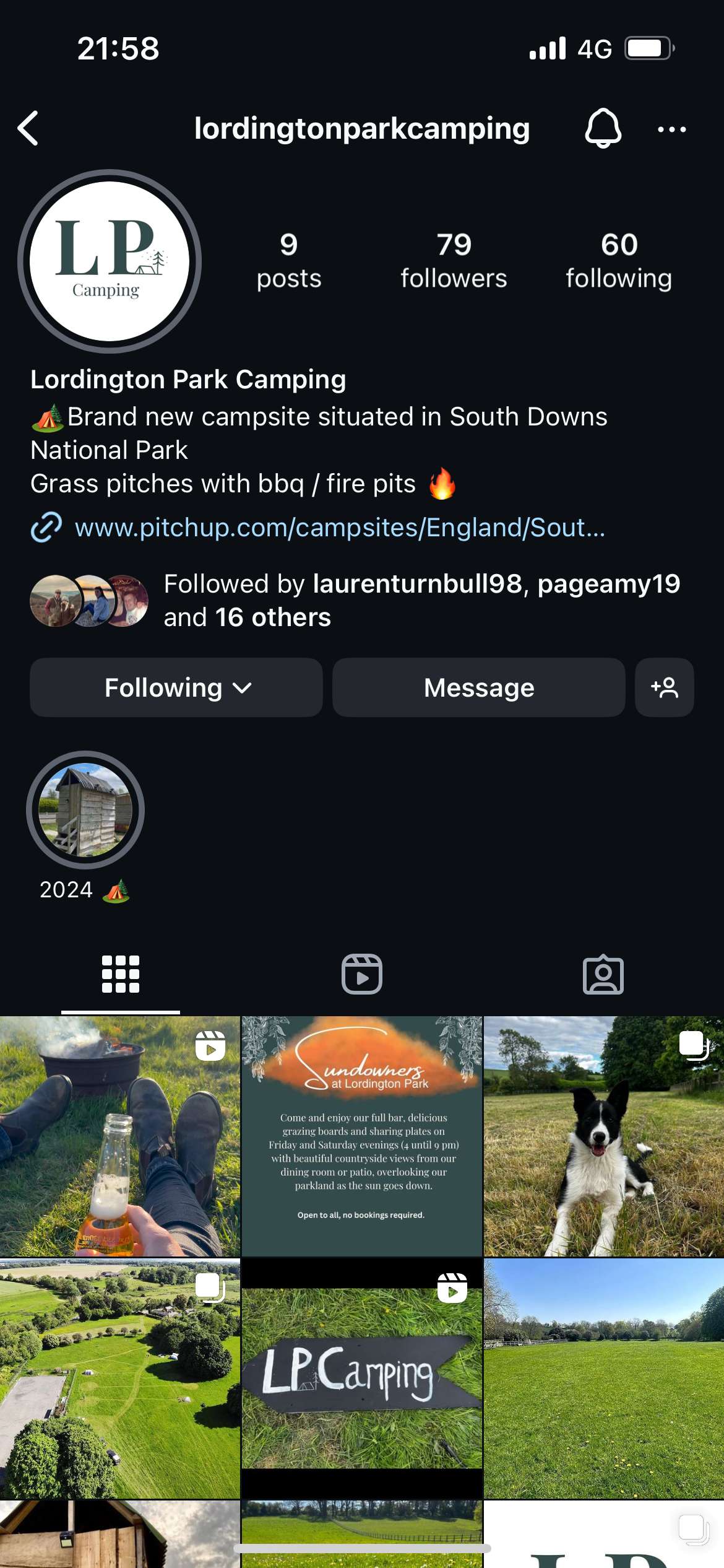 Instagram page