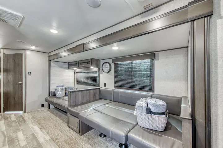 Cozy Retreat on Wheels: Charming RV Trailer