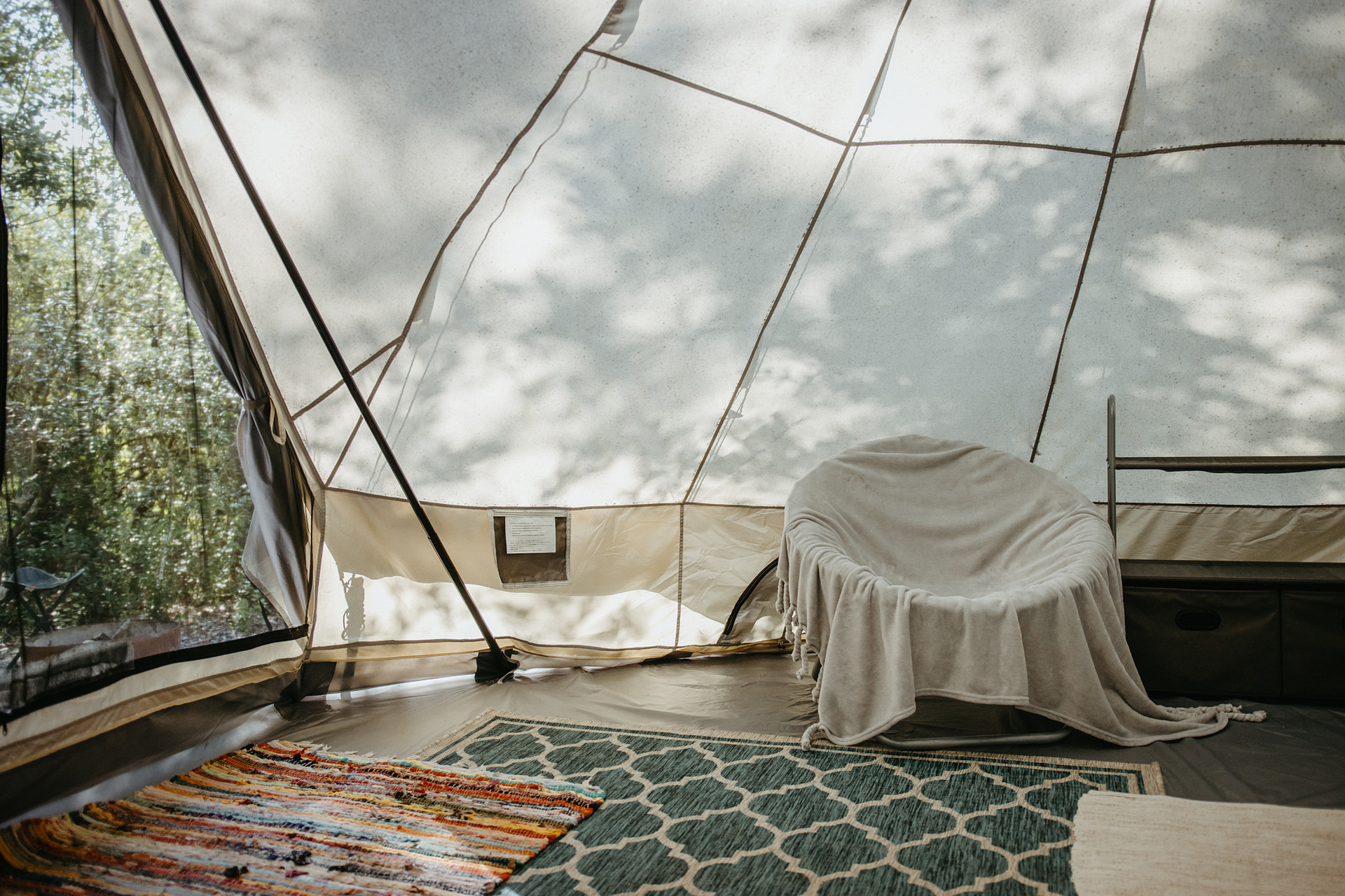 The inside or our yurt was clean and cozy.
