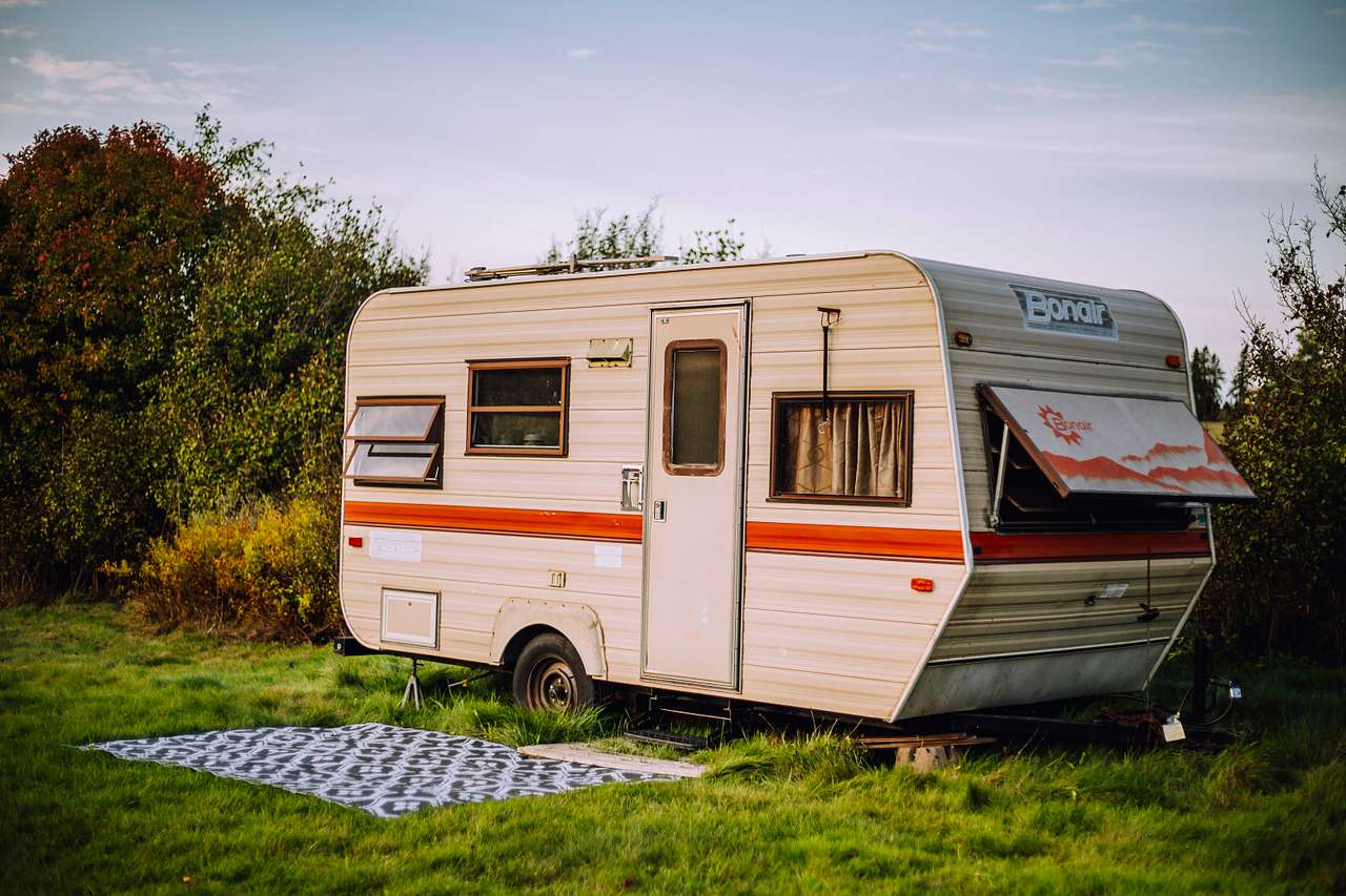 Meet Mickey - this trailer has found its forever home on the farm, ready to offer you a cozy nights sleep.