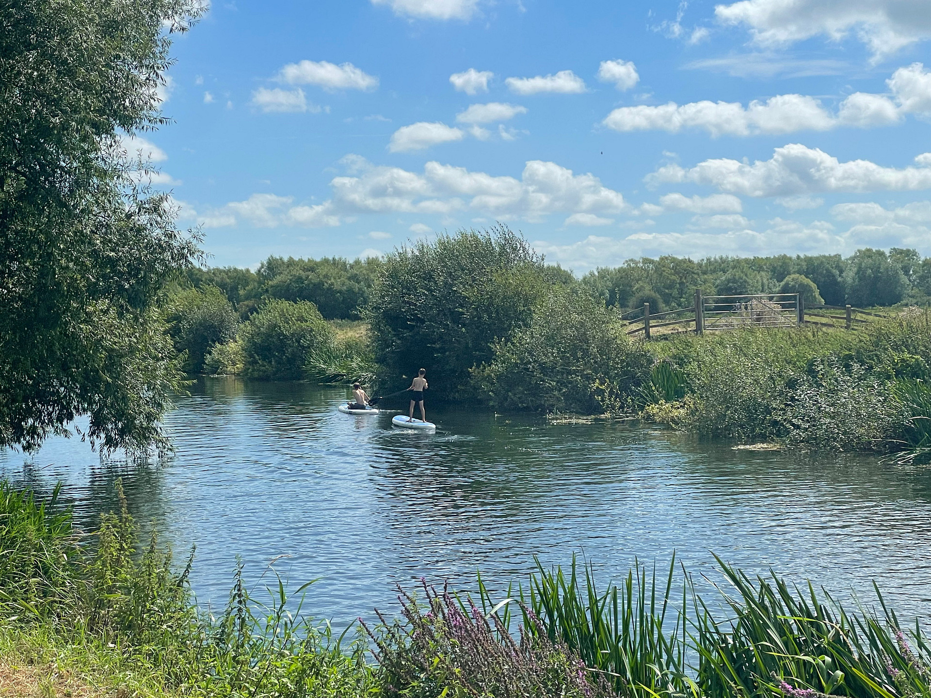 Kayaking on the River Brue from the campsite 