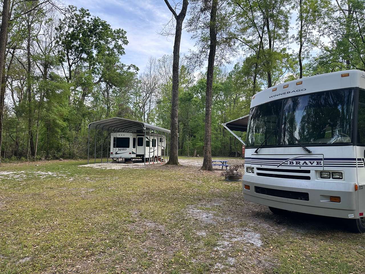 The owners rv is on site but they arent there while you are.