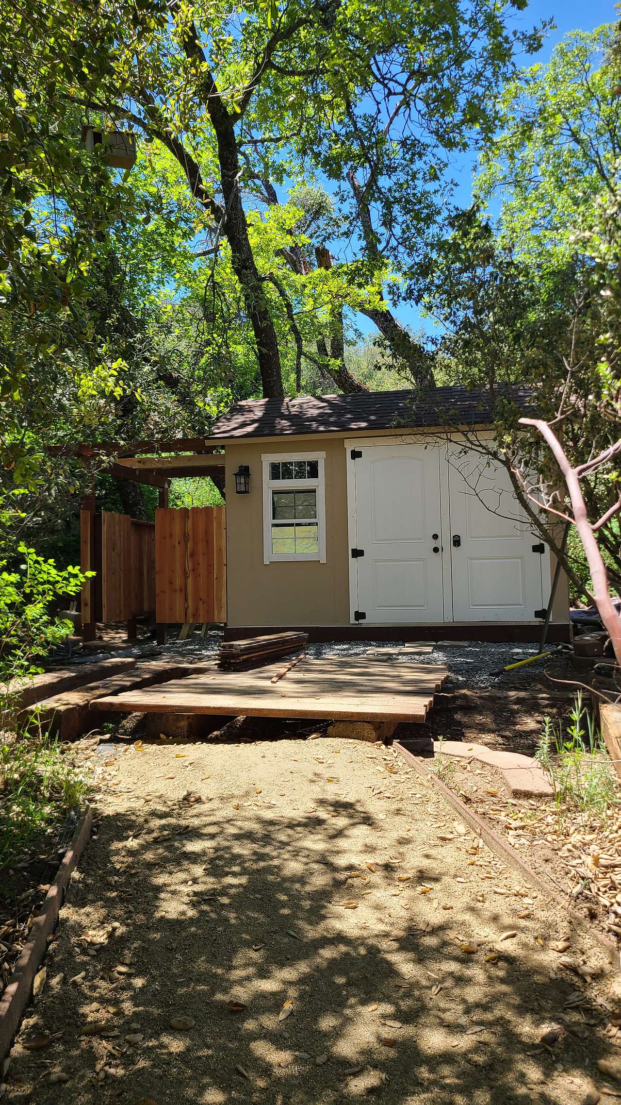 Private Bathroom:  Outdoor showers, indoor shower, sink, mirror composting toilet and wall heater. 